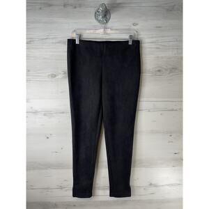Jac & Rachel Pants Womens Medium Black Pull On Leggings Faux Suede Stretch